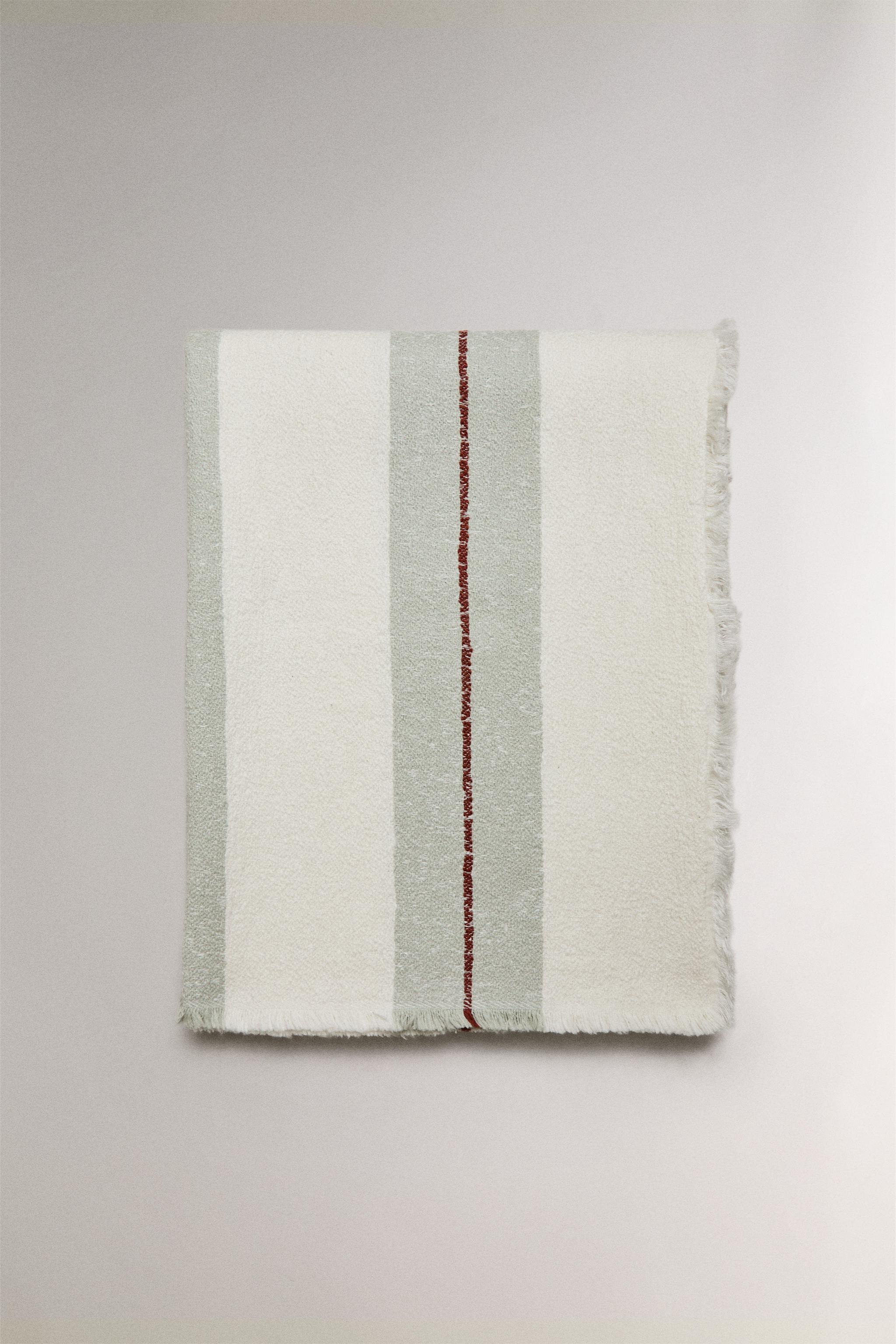 STRIPED COTTON LINEN BLANKET